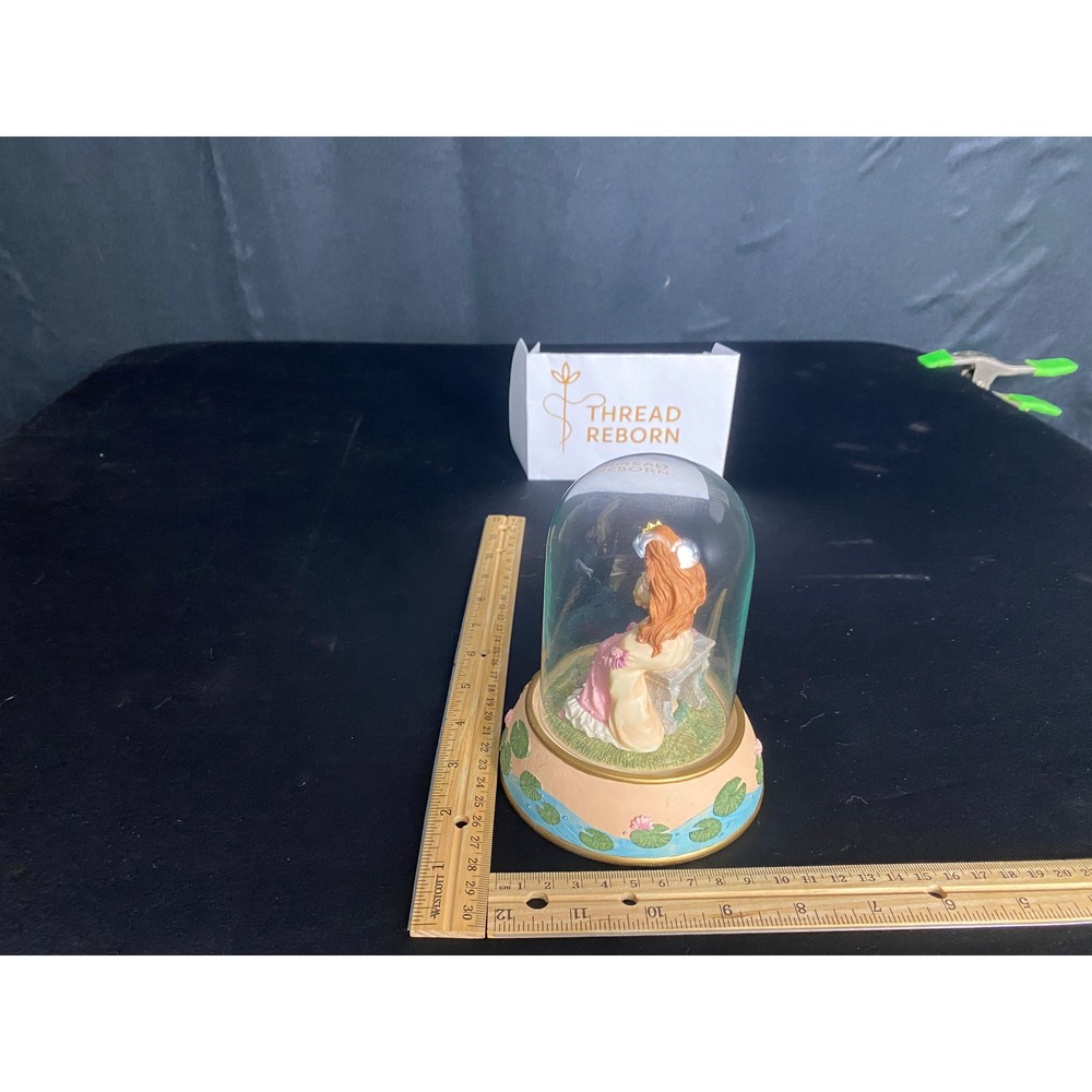 Musical Snow Globe Figurine Swan Lake Ballet Ballerina Lily Pads Peach‎